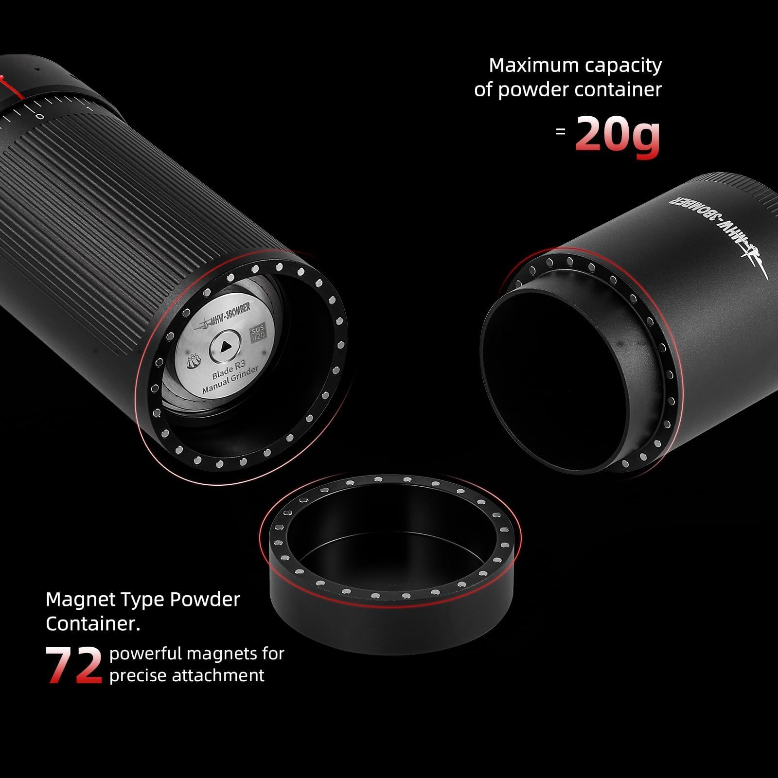 Premium MHW-3BOMBER R3 Manual Coffee Grinder & Pour Over Dripper - Perfect for Home Brewing, Camping & Travel Coffee Lovers