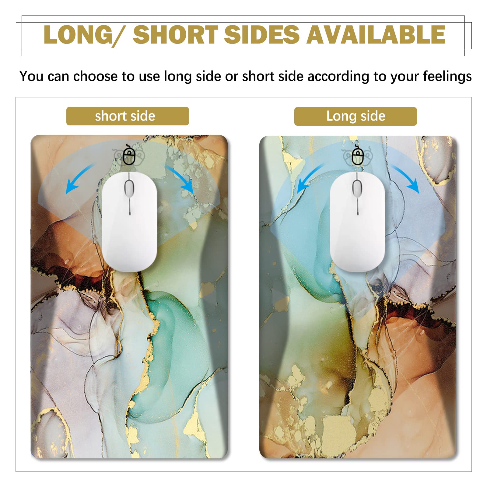 ARTSO Ergonomic Mouse Pad with Memory Foam Wrist Rest - Thick Comfort Mousepad for Carpal Tunnel Pain Relief, Non-Slip PU Base - Perfect for Office & Home Computer Use - Abstract Marble Design Work Desk Accessory