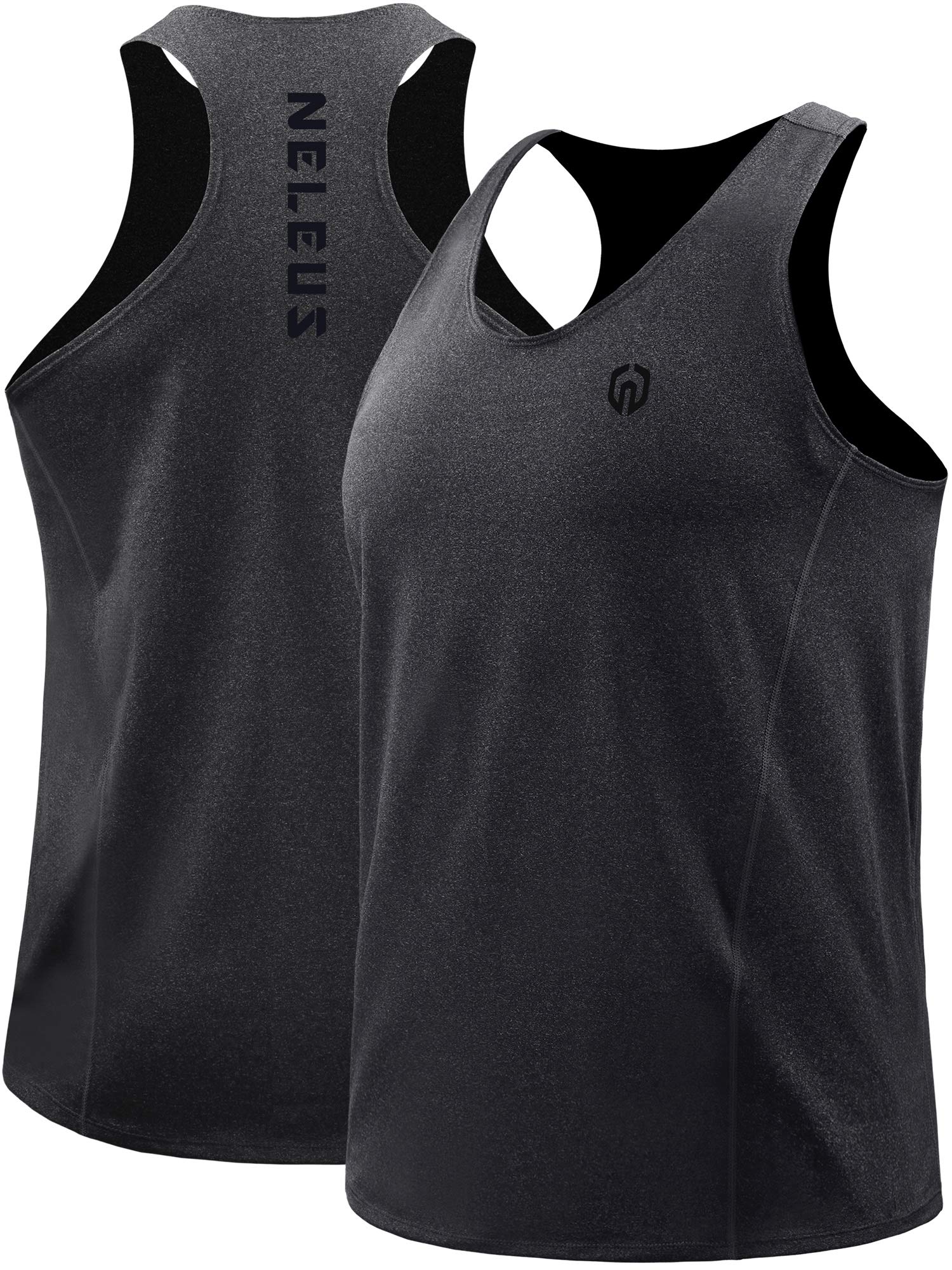 NELEUS Men's 3 Pack Running Tank Tops - Moisture Wicking Quick Dry Athletic Shirts - Y-Back Workout Tank Tops for Gym, Jogging & Summer Sports