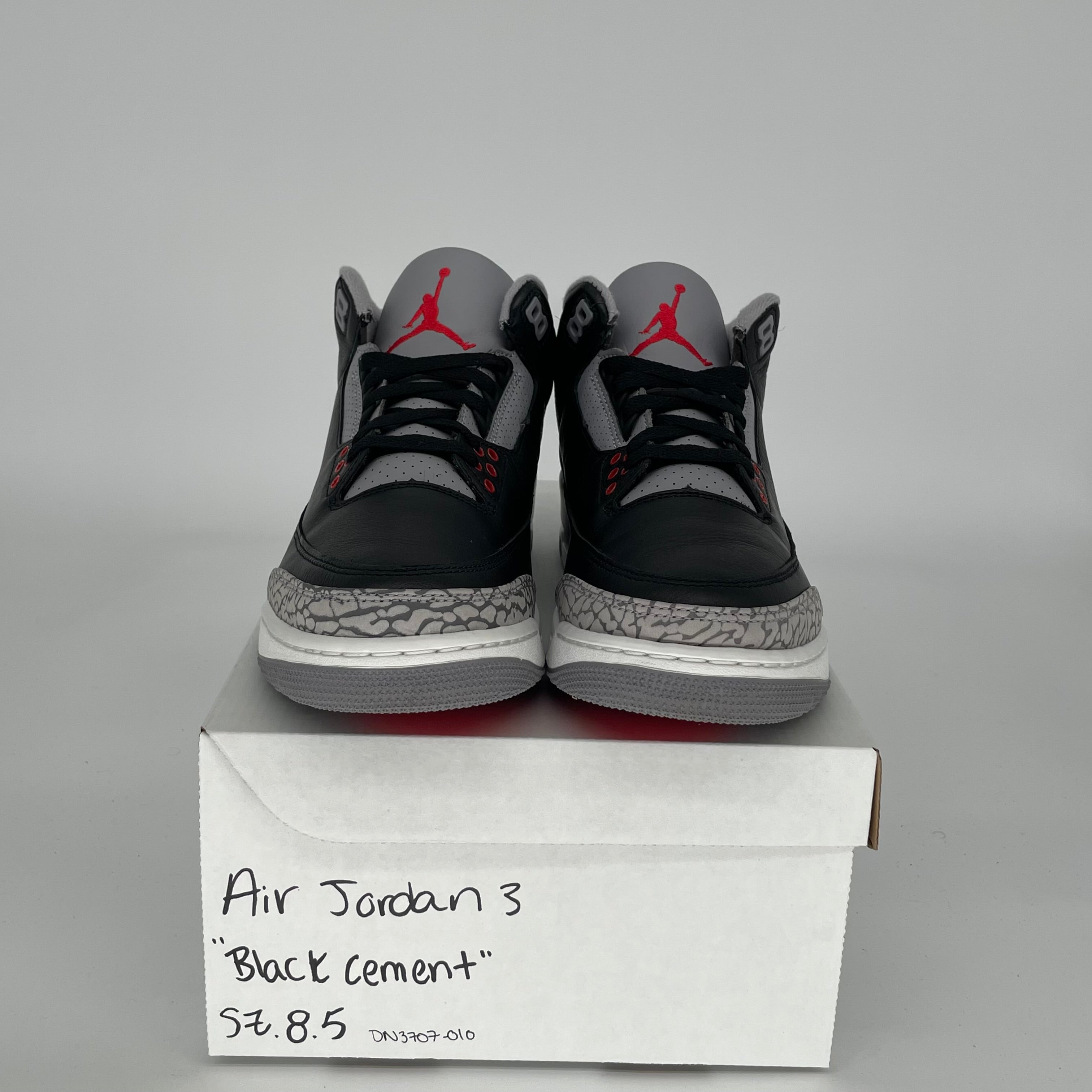 AIR JORDAN 3 Retro Black Cement Men's Basketball Shoes Size 8.5 DN3707-010 - Perfect for Streetwear, Sneaker Collection & Casual Outfits