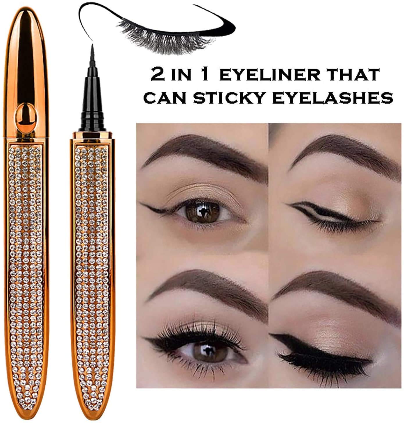 LELEBEAR 2 Pack Self-Adhesive Eyeliner Strips - Long Lasting Agaze Line N Lash (Pearl & Pearl) for Natural Eye Makeup | Perfect for Daily Wear, Parties & Special Occasions