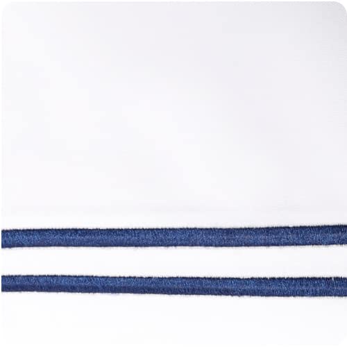 18 - White - Embroidery Navy