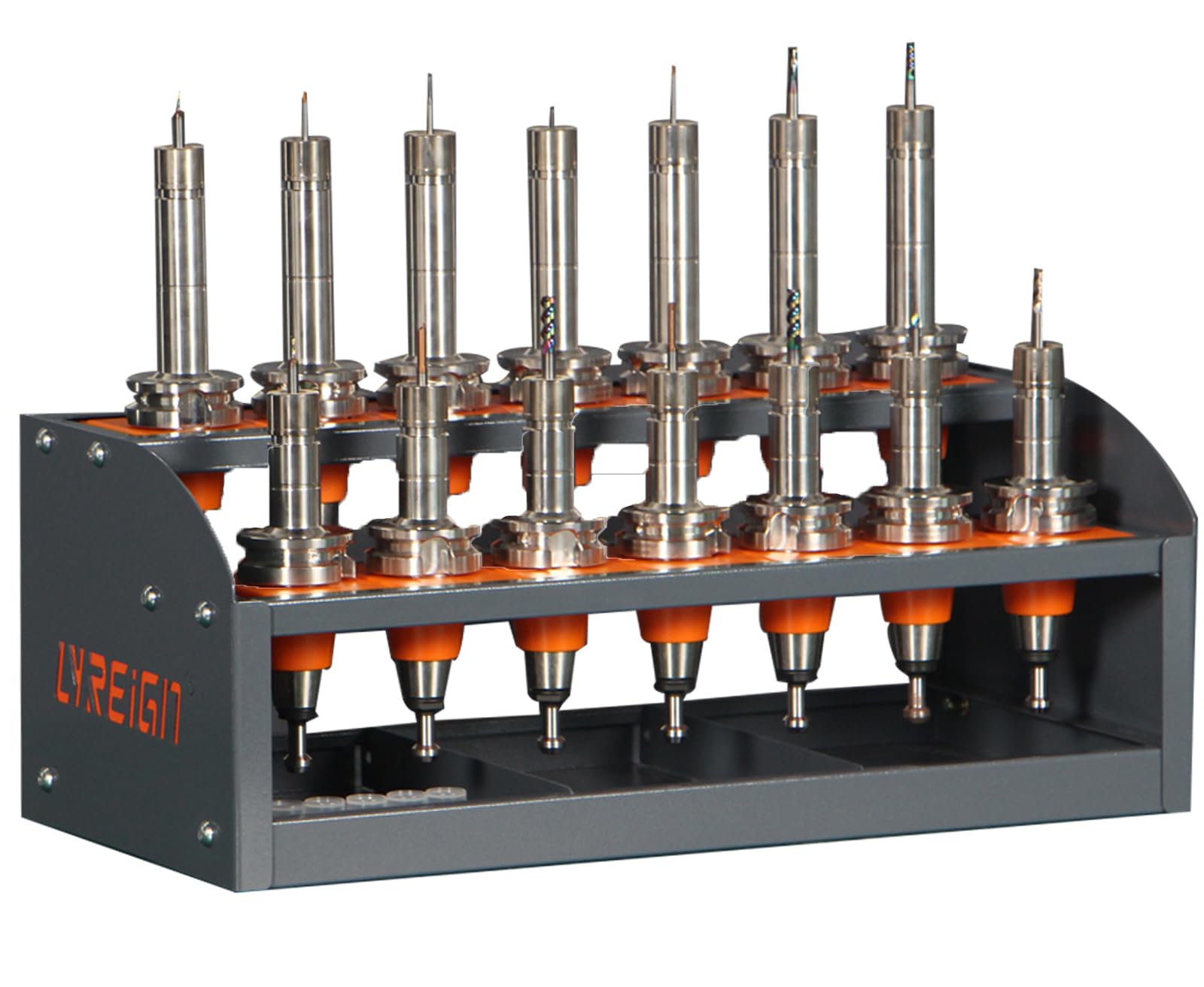 CAT40 CNC Tool Cart - Compact Desktop Storage for CNC Tools (14 Capacity) - Workshop & Garage Use