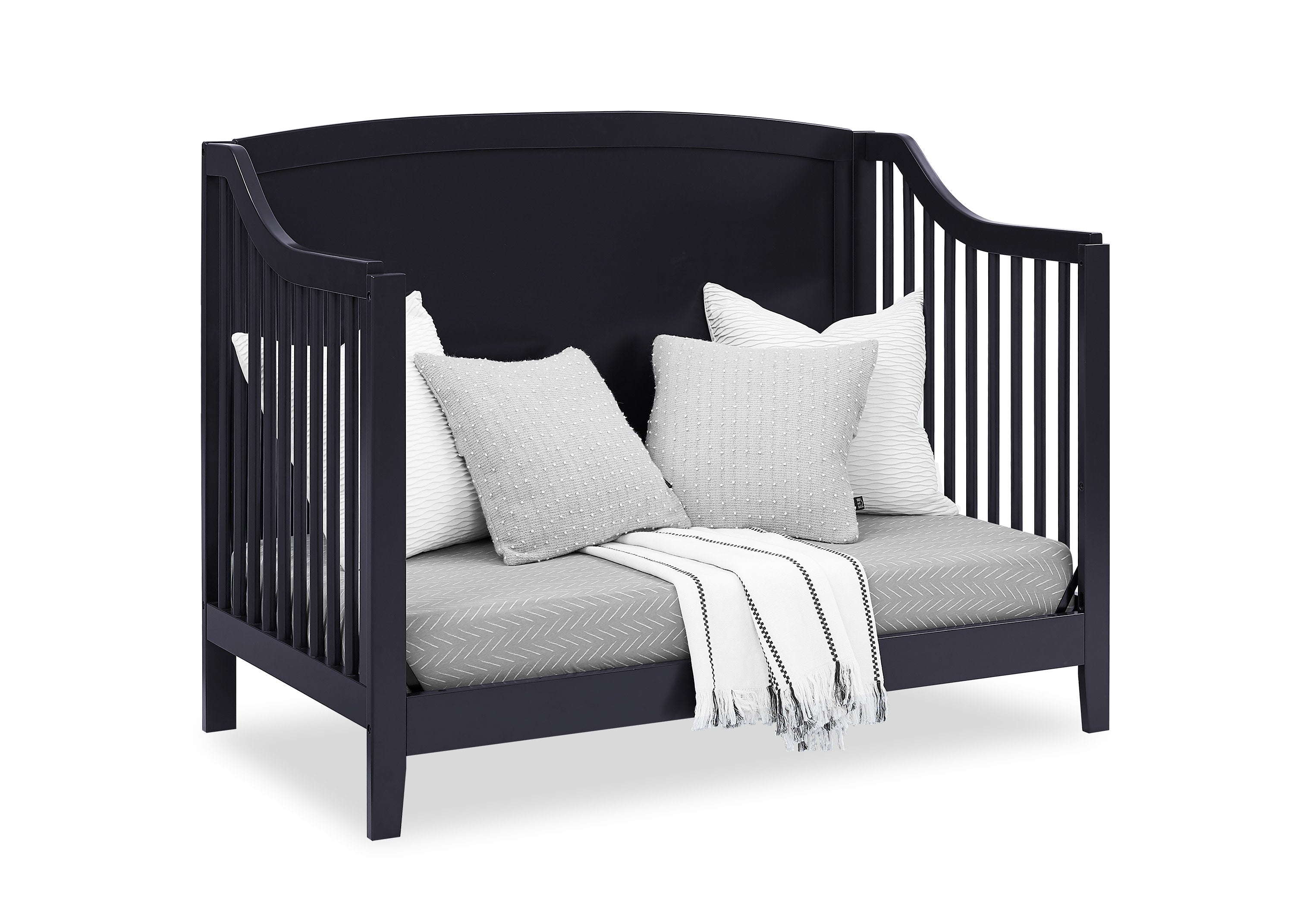 Campbell 6-in-1 Convertible Baby Crib - Toddler Bed & Full-Size Bed Conversion - Safe & Durable Nursery Furniture for Newborns to Teens - Perfect for Bedrooms, Daycares, and Guest Rooms
