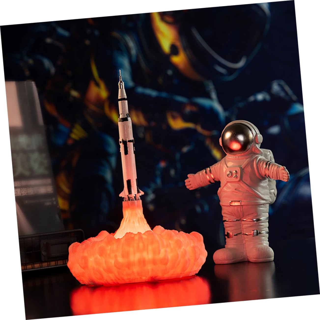 Angoily 3D Printed Rocket LED Night Light for Girls - Soft Glow Bedroom Decor, Kids Room Nightlight, Nursery Lamp for Safe & Comfortable Sleep