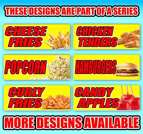 13 oz Heavy-Duty Vinyl Fried Dough Banner - Single-Sided with Metal Grommets | Durable Non-Fabric Sign for Restaurants, Food Trucks & Events