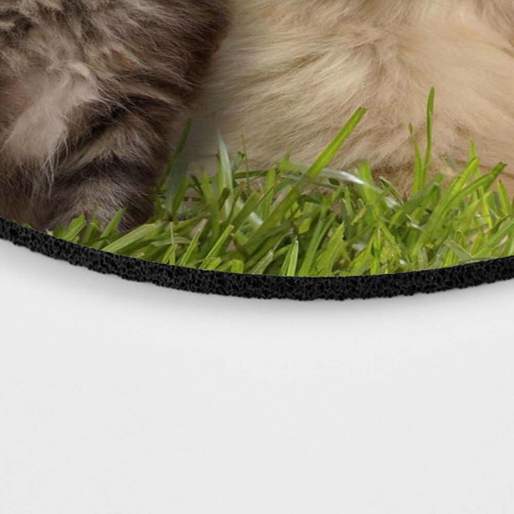 Custom Gaming Round Mouse Pad with Cute Animal Designs - Cat, Kitten, Dog & Golden Retriever Puppy - Non-Slip Desk Mat for PC, Laptop, Office & Home Use