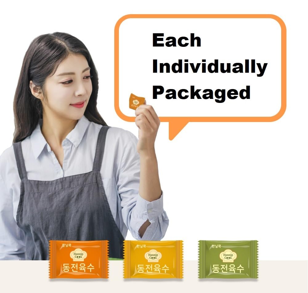 Hannipcook Korean Coin Broth Stock Tablets 0.14oz/4g (20 Count) - Seafood & Red Snow Crab Flavor, Instant Soup Base for Ramen, Hot Pot, and Korean Stews | Quick & Easy Meal Prep