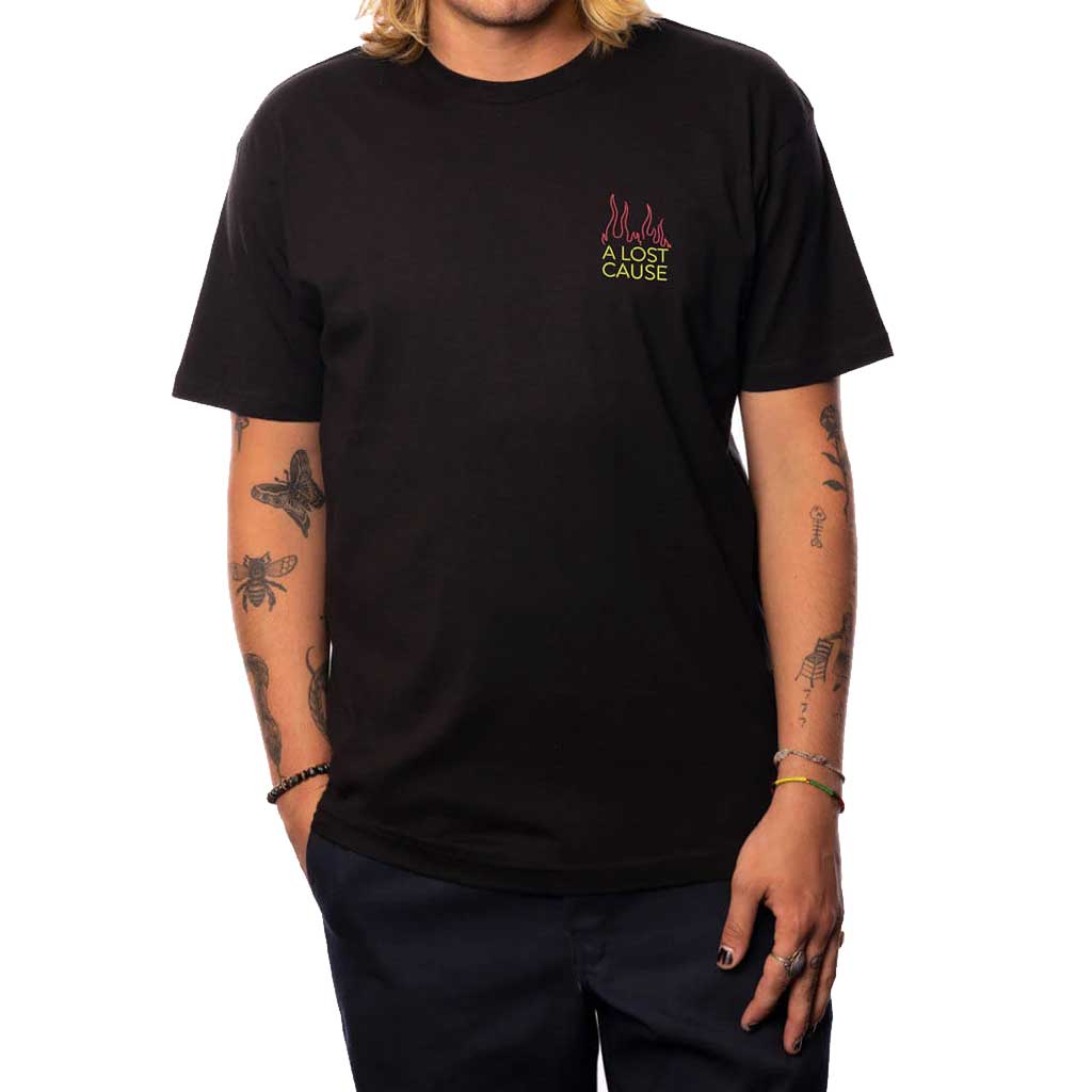 Lost Cause Burning Inside T-Shirt - Black | Vintage Graphic Tee for Men & Women | Perfect for Casual Wear, Concerts & Street Style