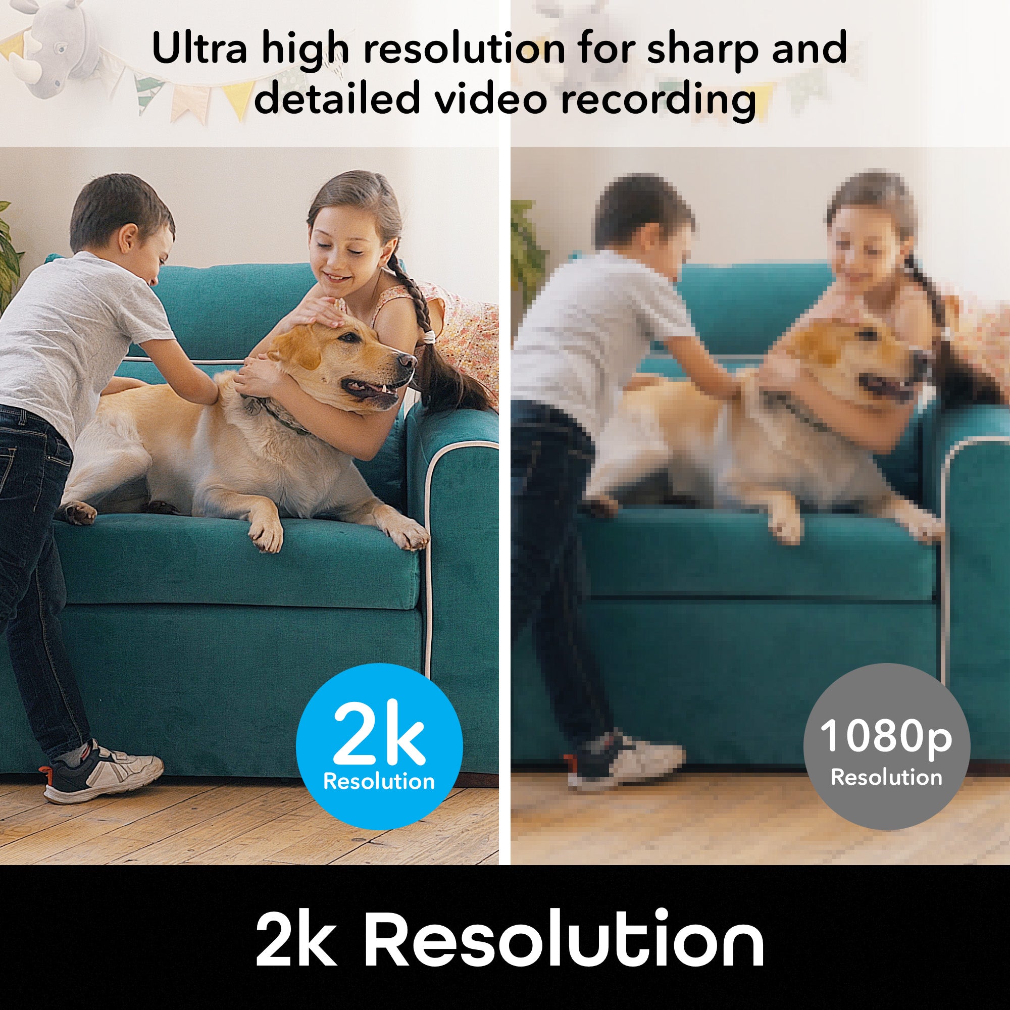 Geeni Smart 2K Auto Tracking Security Camera - 360° Panoramic View, Motion Detection, Night Vision for Home & Office Surveillance - Perfect for Baby Monitoring, Pet Watching, and Outdoor Security