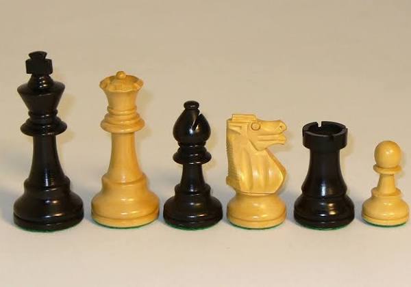 3.75 Inch Black & Natural Boxwood Chess Pieces - Premium Handcrafted Chessmen for Tournament & Home Play - Perfect for Chess Lovers & Collectors