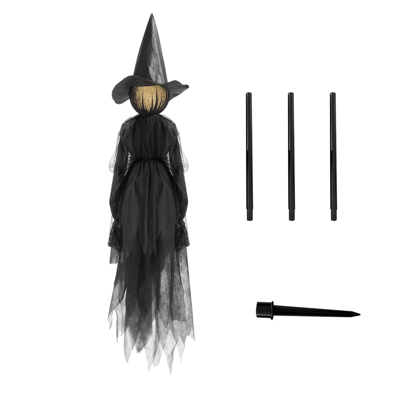 YXGLL Light-Up Witches with Stakes - Halloween Outdoor Decorations with Sound Activated Sensor, Screaming Witches Holding Hands - Spooky Yard & Party Decor for Halloween Night