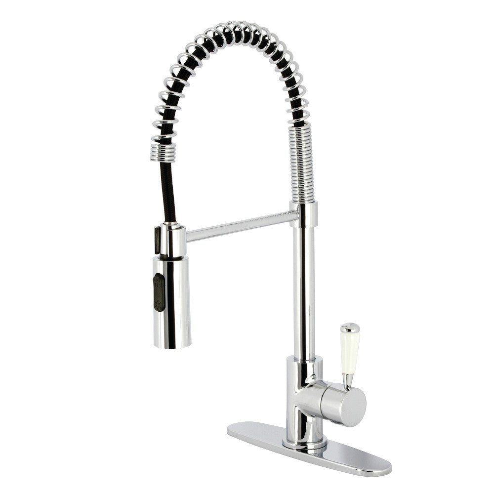 Gourmetier LS8777DPL Paris Single Handle Pull Down Kitchen Faucet - High Arc Brushed Nickel Pre-Rinse Sprayer for Modern Home & Restaurant Use