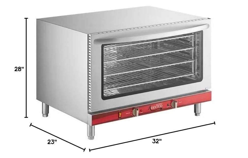 Commercial Full Size Countertop Convection Oven 4.4 cu.ft - 3500W/4600W 208V/240V Stainless Steel - Perfect for Restaurants, Bakeries & Catering Businesses
