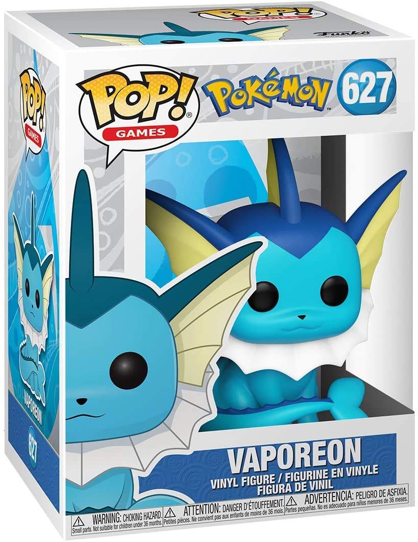 Pokemon Vaporeon Pop! Vinyl Figure with Pop Box Protector Case - Funko Pop Collectible for Pokemon Fans | Perfect for Display, Gifts & Anime Collections