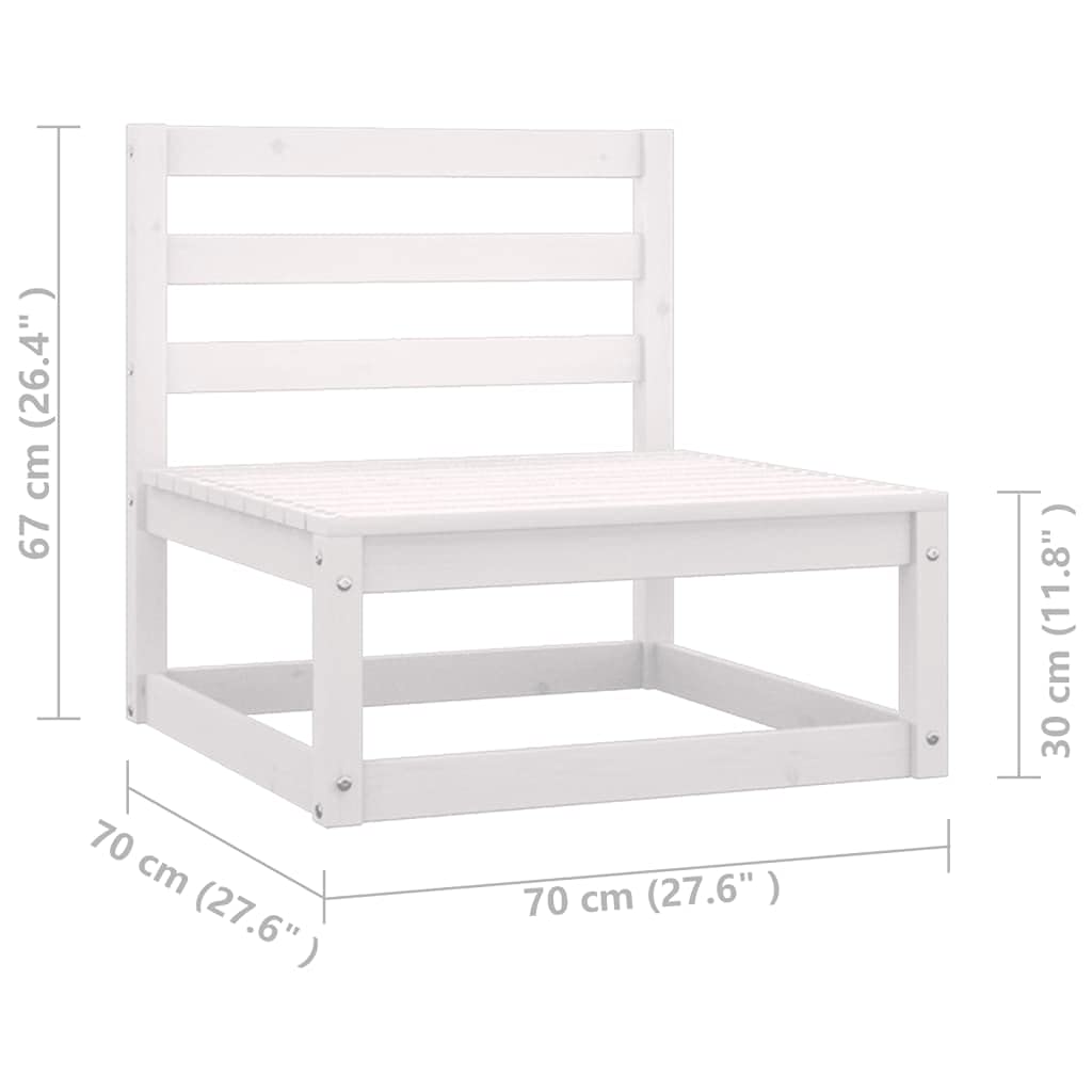 12-Piece vidaXL Patio Furniture Set - Outdoor Garden Sofa with Cushions, White Solid Pine Wood Sectional Conversation Set & Coffee Table - Perfect for Backyard, Poolside & Outdoor Entertaining