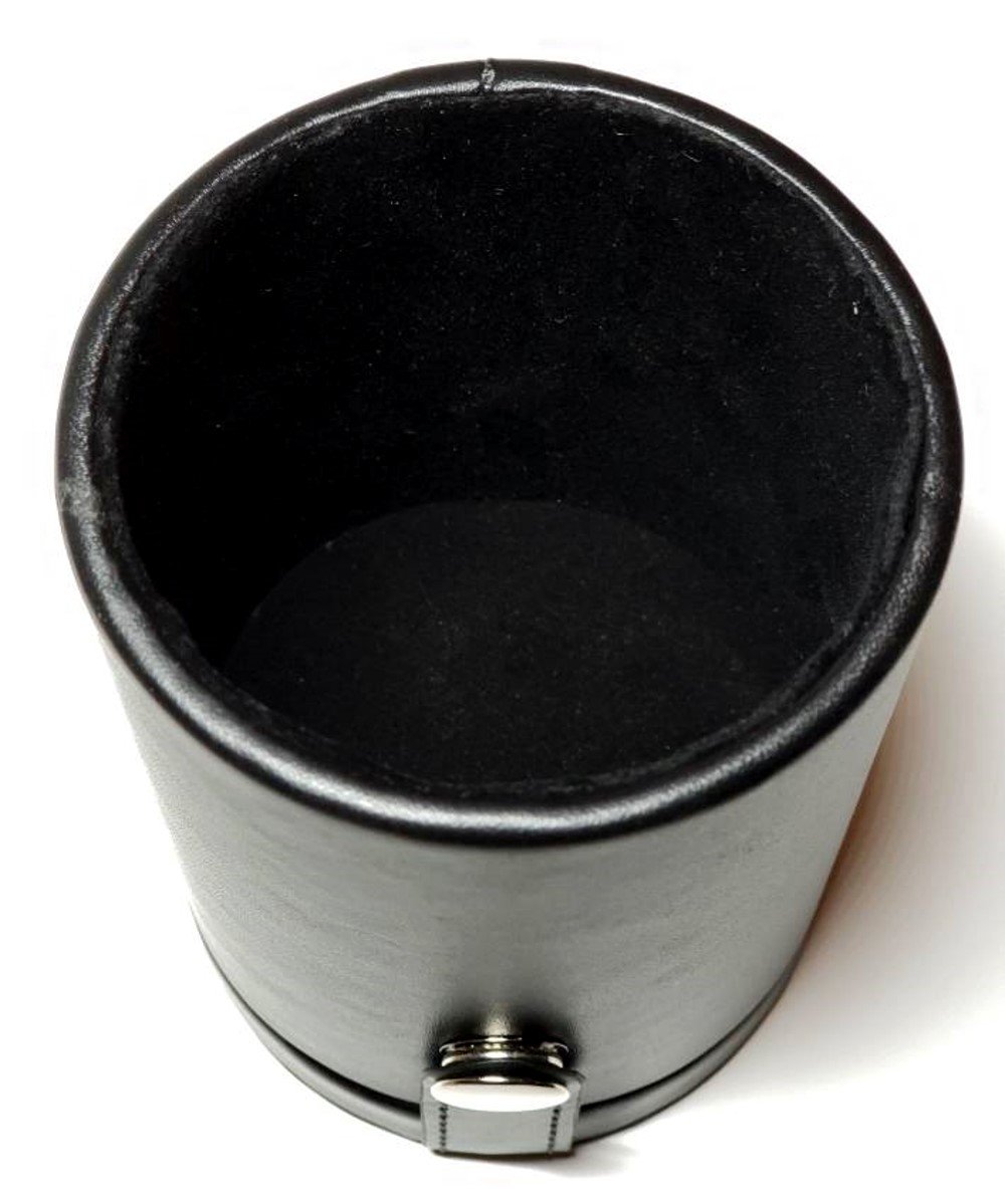 Premium Black Leatherette Dice Cup with Storage - Poker Dice Set Included (Clubs Ace Design) - Perfect for Casino Nights, Poker Parties & Board Games