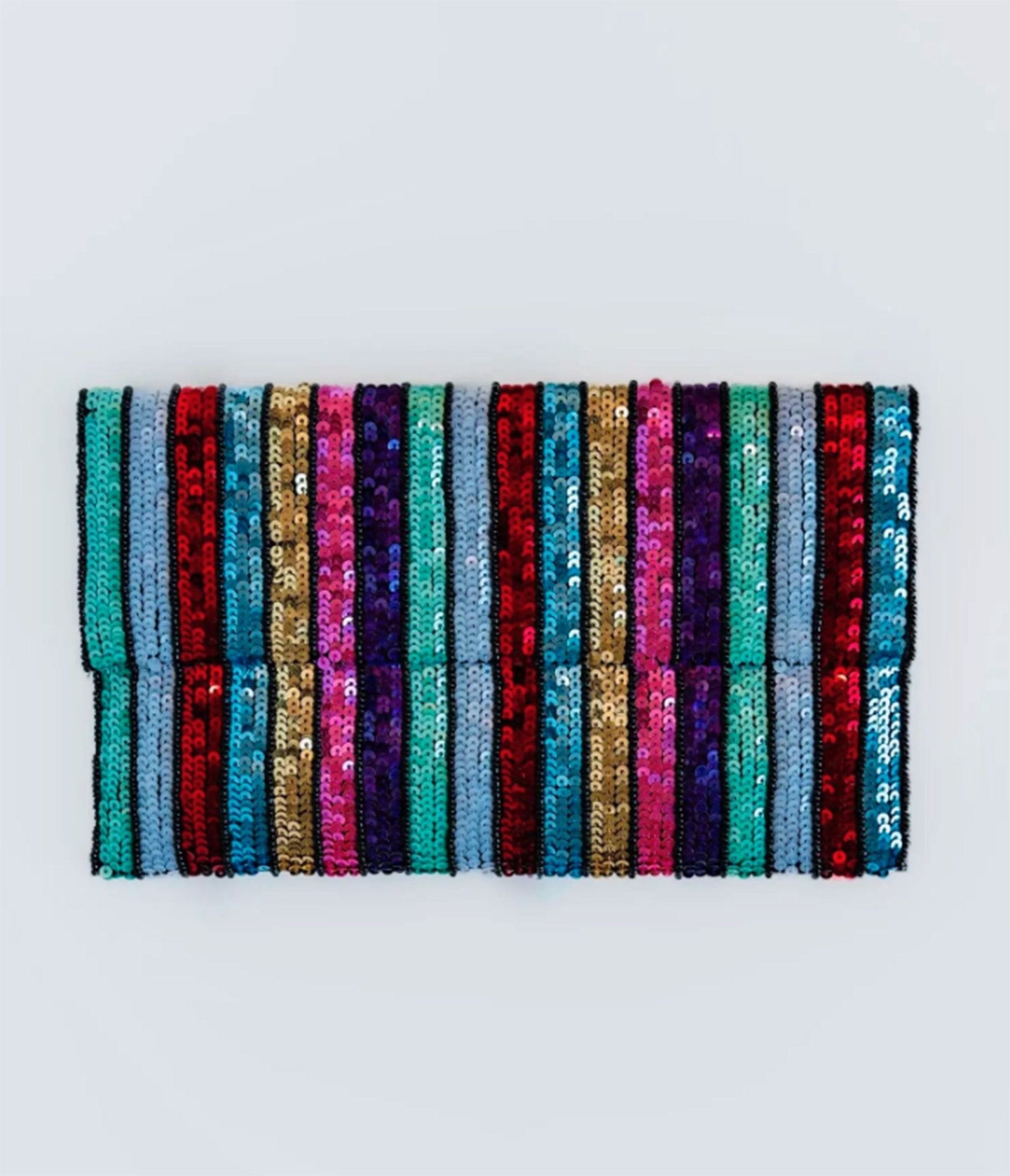 Rainbow Stripe Sequin Clutch Bag for Women - Glittery Evening Party Clutch Purse - Perfect for Prom, Wedding, and Special Occasions