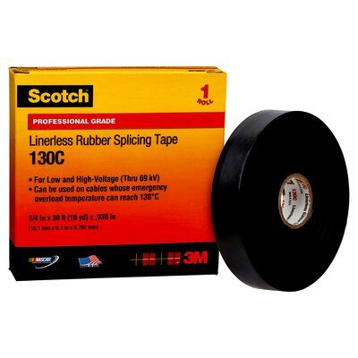 3M Linerless Rubber Tape 3/4 Inch x 30 Feet - Waterproof, Self-Fusing, Electrical Insulation Tape for Plumbing, HVAC, Automotive Repairs & DIY Projects
