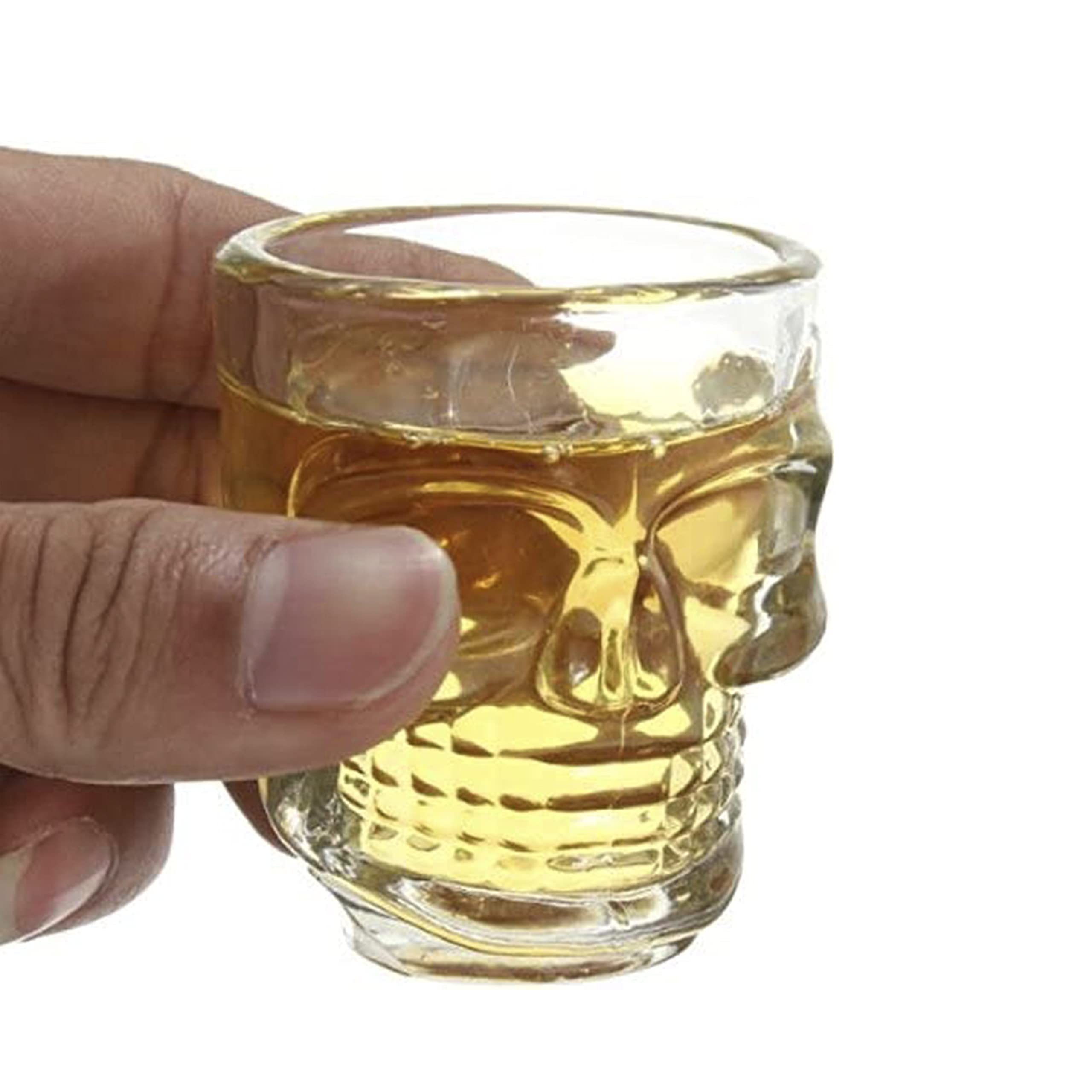 Halloween Skull Shot Glass Set of 2 - Unique Party Cups for Halloween, Themed Parties & Celebrations - Perfect for Cocktails, Shots & Spooky Decor
