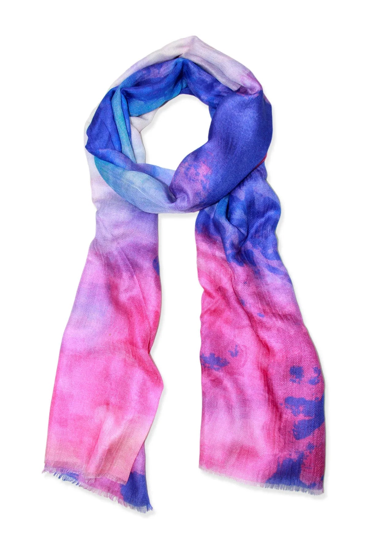 Elegant Ombre Print Watercolor Oblong Scarf - Lightweight & Stylish Fashion Accessory for Women - Perfect for Casual Outfits, Office Wear & Special Occasions