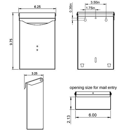 Gibraltar BW110000 Classic Small Capacity Galvanized Steel Wall Mount Mailbox - Black | Durable Outdoor Mailbox for Homes, Apartments & Offices | Weather-Resistant Mailbox for Secure Mail Delivery