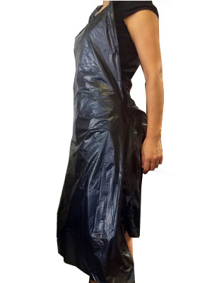 100 Black Disposable Aprons - Heavy Duty Polyethylene for Cooking, Cleaning & Painting - Waterproof & Oil Resistant - Perfect for Restaurants, Hair Salons & DIY Projects
