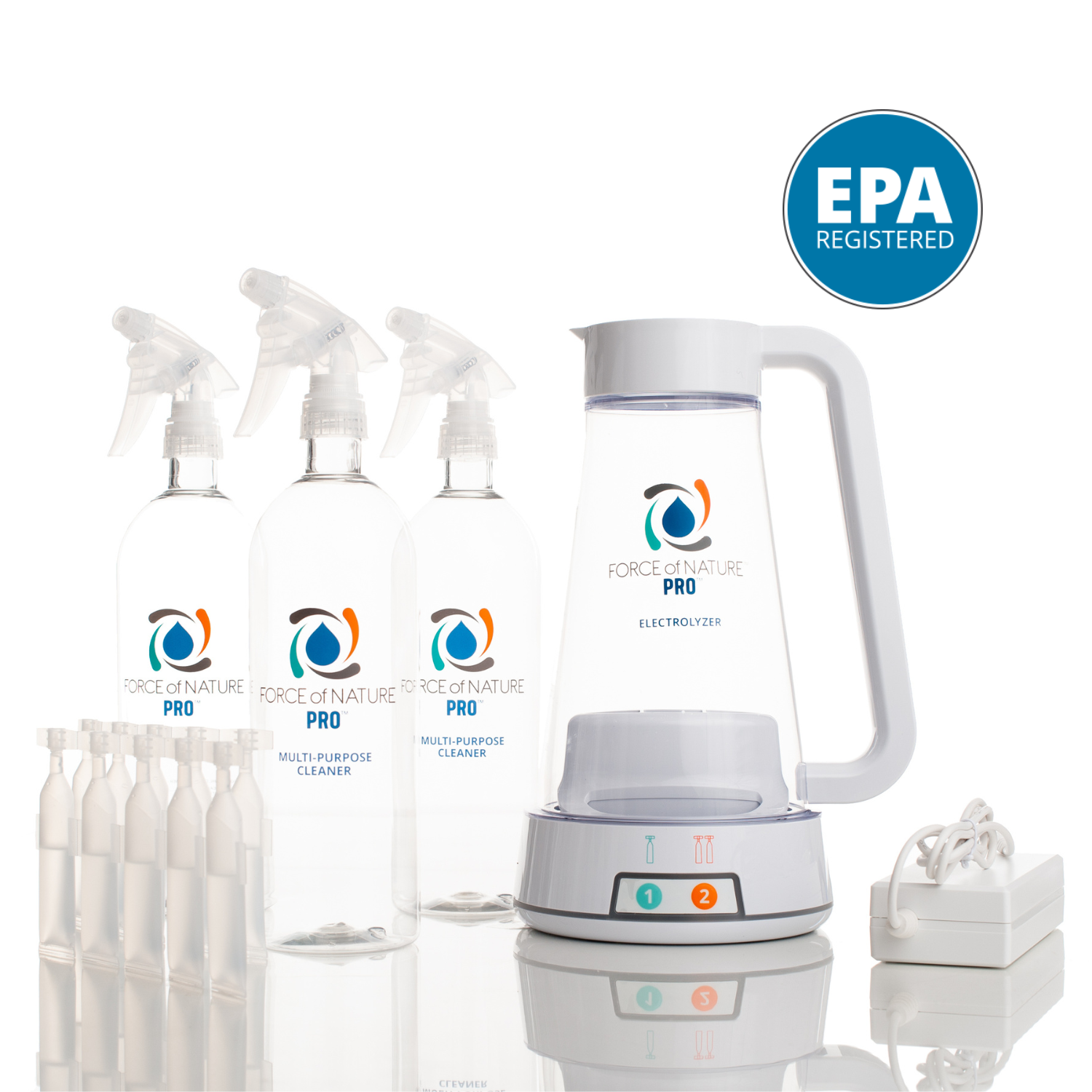 Force of Nature Pro Cleaning Starter Kit - Eco-Friendly, Non-Toxic Disinfectant for Home, Kitchen & Baby Items | Safe for Pets & Kids
