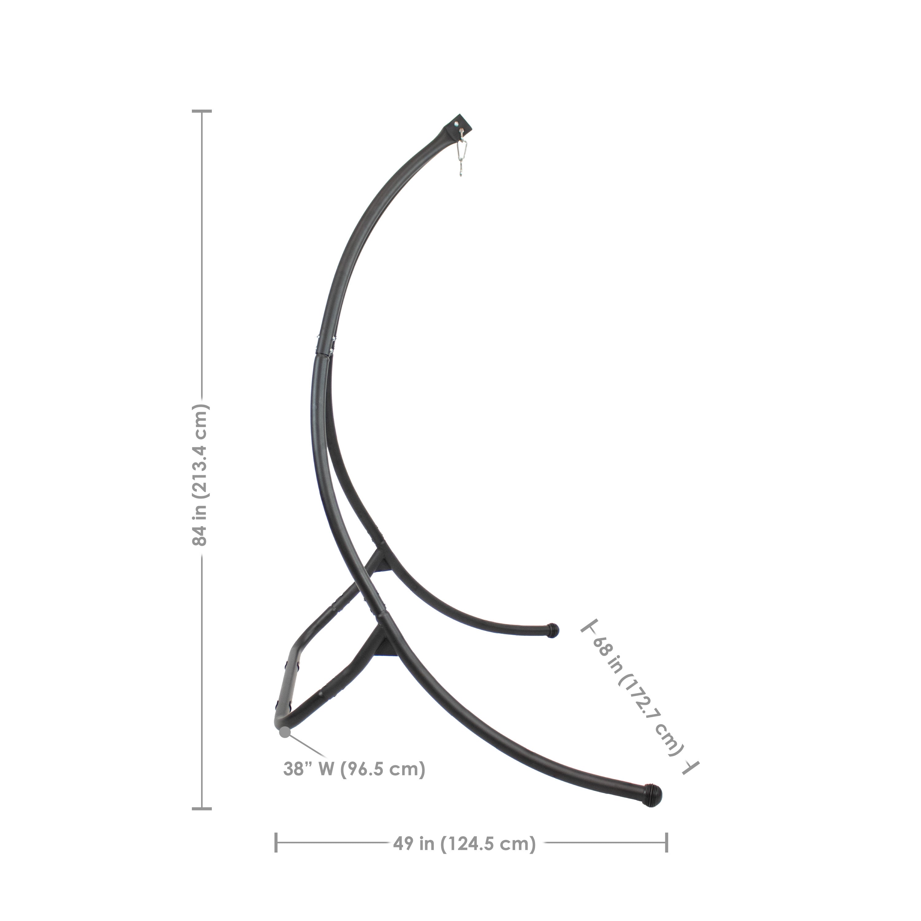Sunnydaze Outdoor Curved Steel Hammock Chair Stand - 84 Inch Height, Heavy Duty & Weather Resistant for Patio, Garden, Backyard Relaxation