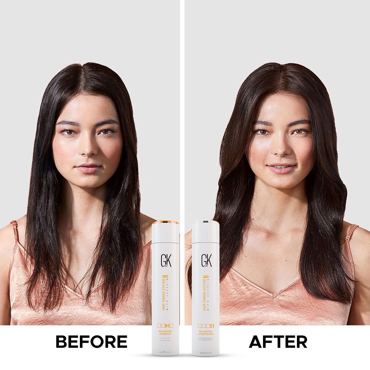 GK HAIR Global Keratin Balancing & Moisturizing Shampoo and Conditioner Set (10.1 Fl Oz Each) - Hydrating Hair Care for Dry, Damaged Hair - Perfect for Salon-Quality Treatment at Home