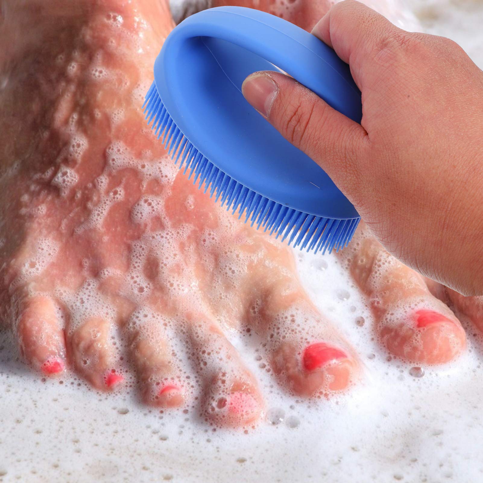 Exfoliating Silicone Bath Brush - Handheld Body Scrubber for Shower & Spa - Gentle Skin Cleansing & Massage - Perfect for Back, Feet & Sensitive Skin Care