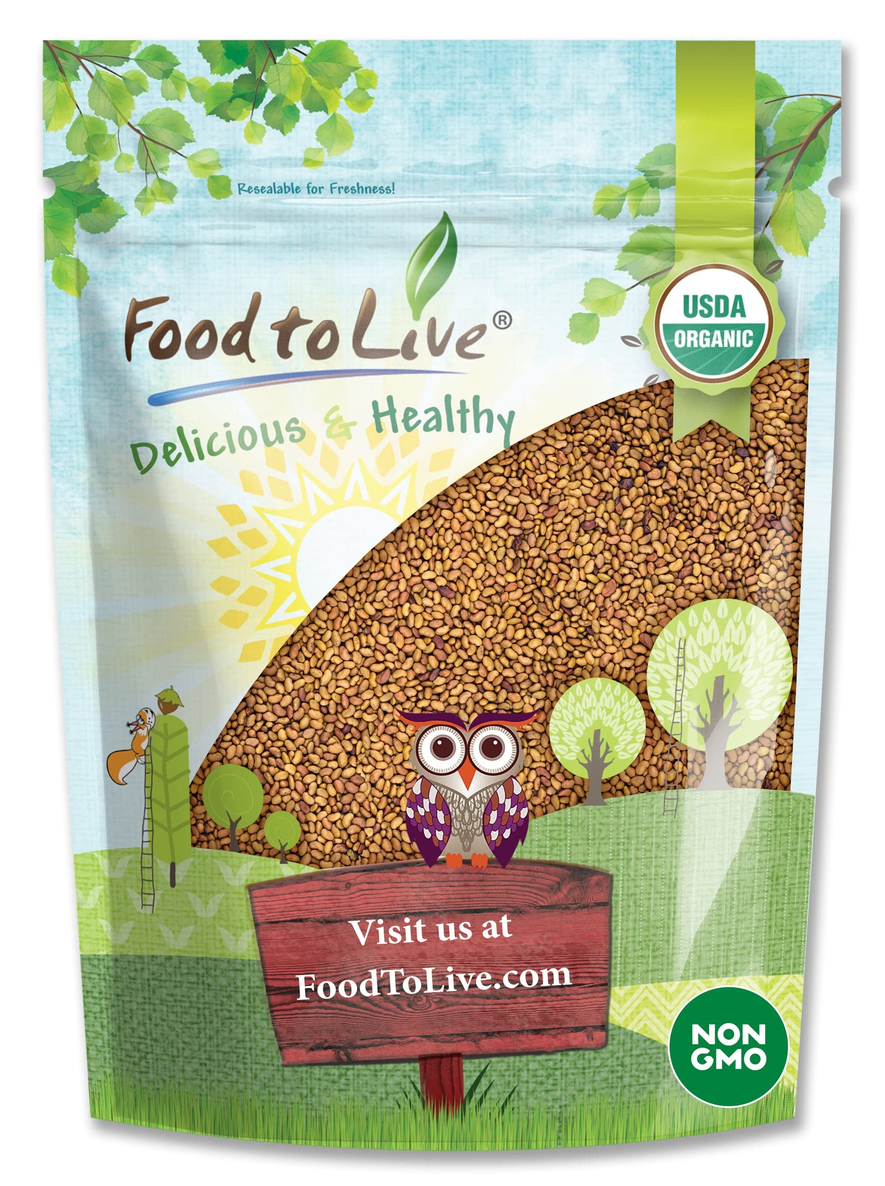 Food to Live Organic Alfalfa Sprouting Seeds - 5 lbs Non-GMO, Kosher, Raw, Sproutable Seeds for Healthy Salads, Sandwiches & Home Gardening