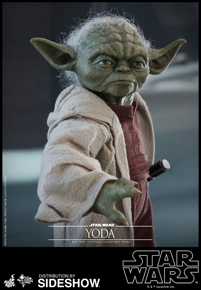Star Wars Episode II Attack of the Clones Master Yoda 1/6 Scale Collectible Figure - Highly Detailed Hot Toys Action Figure for Display & Star Wars Fans Collection