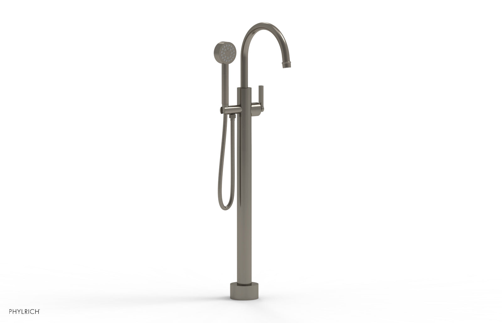 HEX MODERN Tall Floor Mount Tub Filler with Lever Handle & Hand Shower - Model 501 47 01 - Perfect for Luxury Bathroom Renovations and Spa-Like Showers