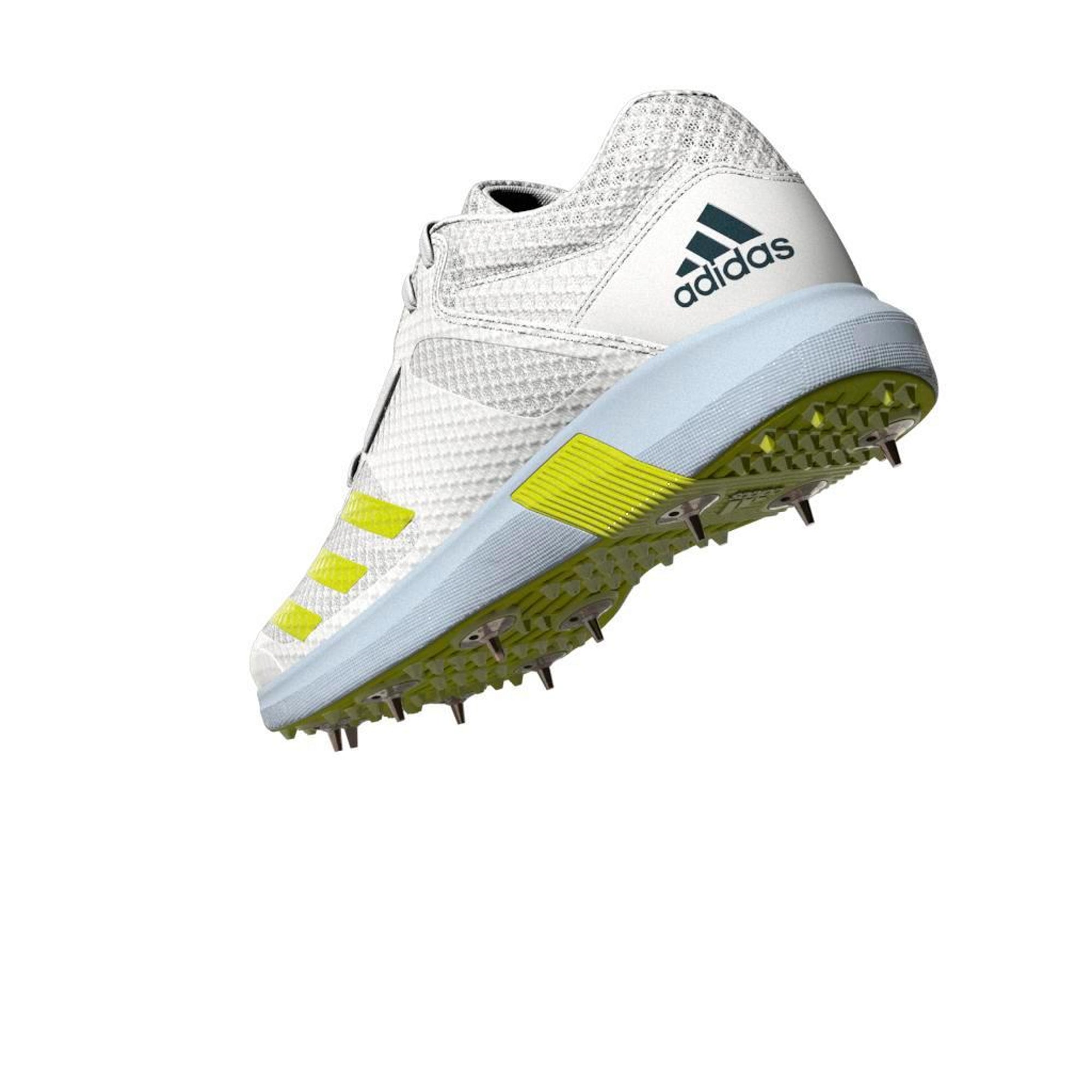 Adidas Adipower Vector MID Cricket Shoes - White & Yellow | High-Performance Cricket Footwear for Matches & Training