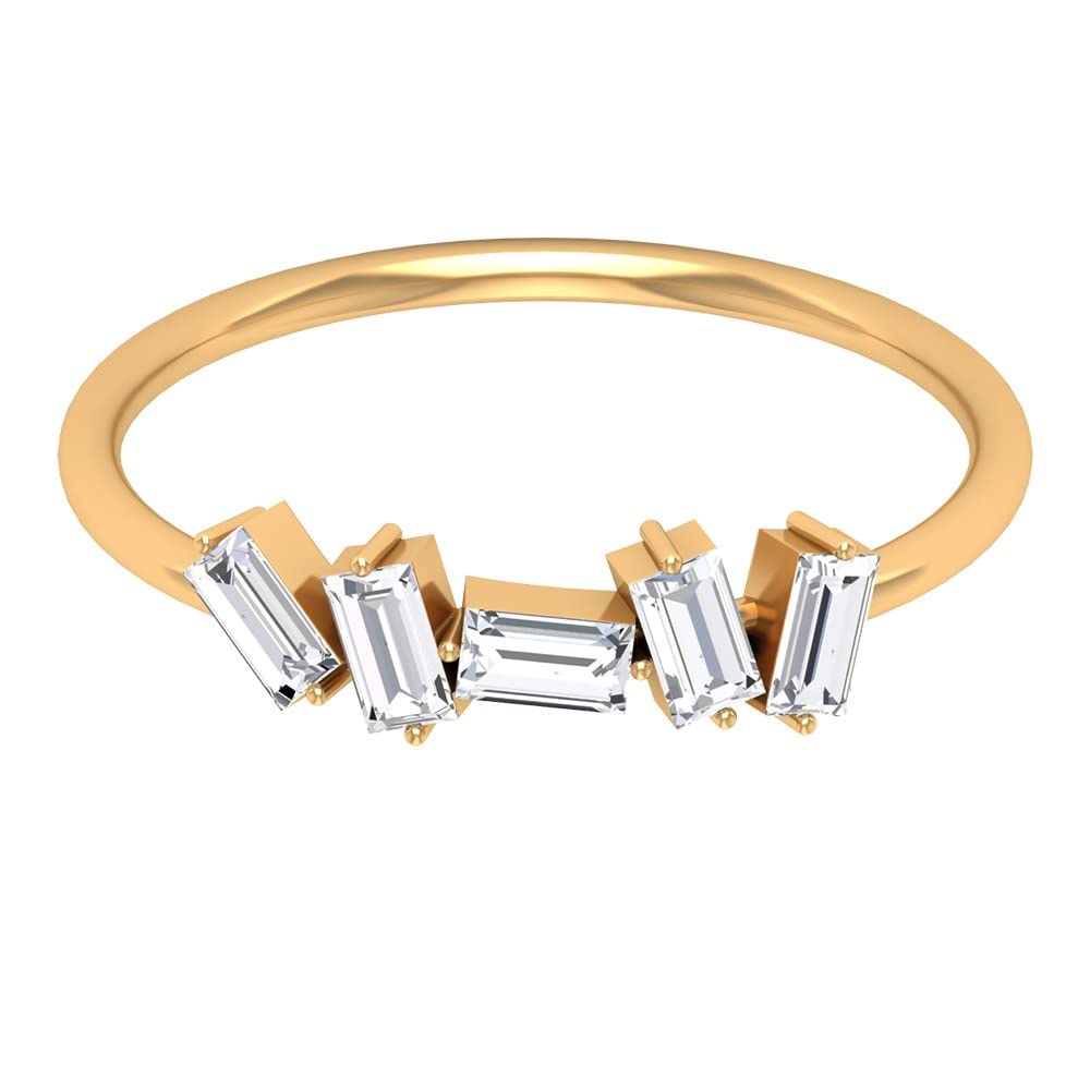 1/4 CT Baguette Cut Diamond Promise Ring for Women - 14K Solid Gold Engagement Ring, Anniversary Gift, Wedding Band - Perfect for Proposals, Valentine's Day & Special Occasions