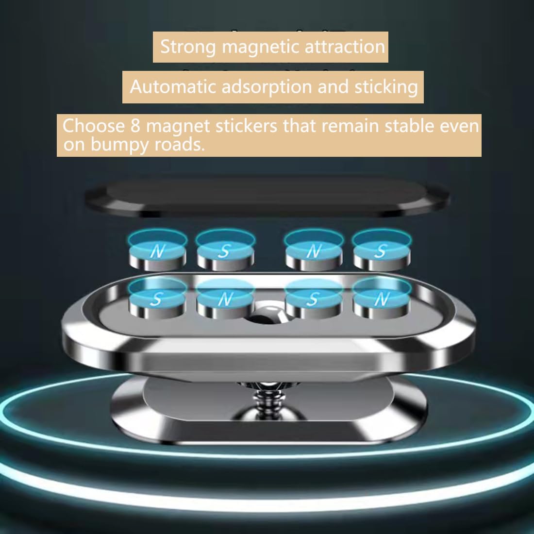 2 Pack Car Phone Holder Mount - 360° Rotating & Foldable Adhesive Dashboard Phone Stand for iPhone, Samsung, Huawei, Xiaomi - Perfect for GPS Navigation, Hands-Free Calling & Road Trips
