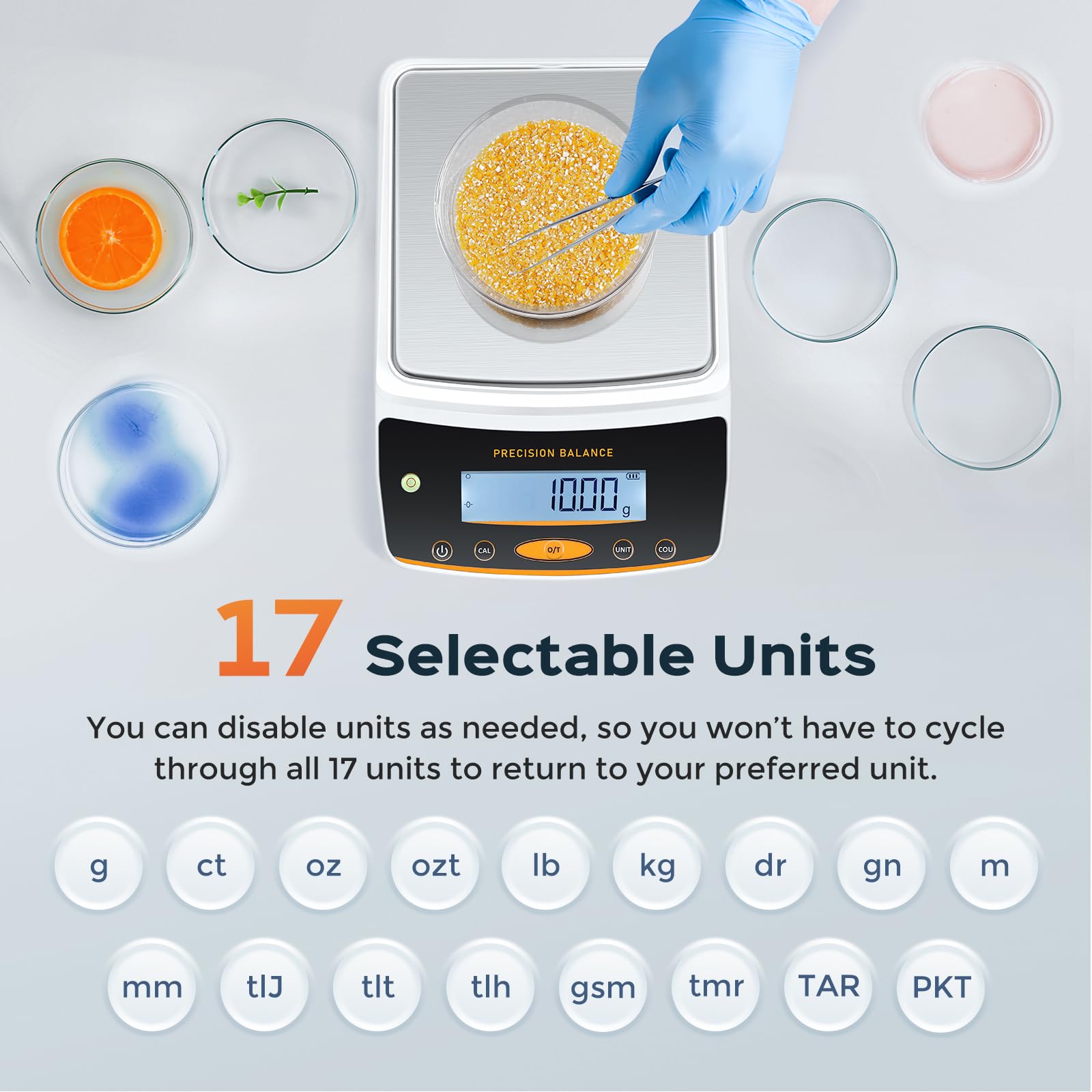 Bonvoisin 5000g x 0.01g Precision Digital Lab Scale with Rechargeable Battery & RS232 Interface - High Accuracy Weighing Scale for Laboratories, Pharmacies, Jewelry & Science Experiments