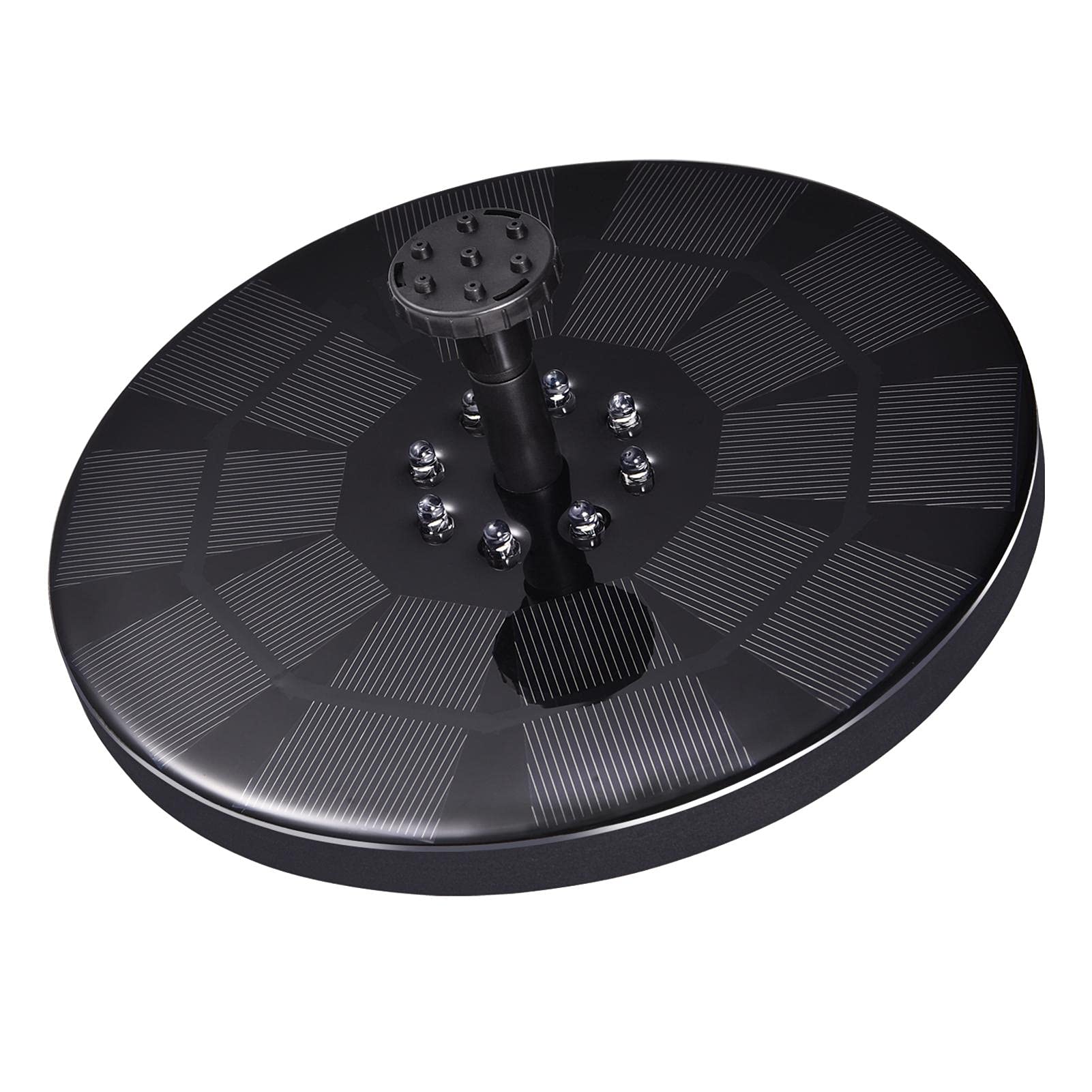 3W Solar Powered Fountain Pump with LED Lights - 8 Adjustable Water Styles for Bird Baths, Ponds, Gardens & Swimming Pools | Outdoor Decoration & Relaxation Water Feature