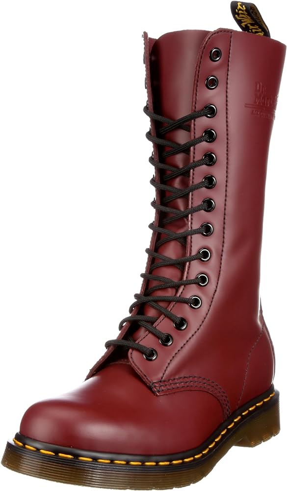 Vintage Style 1914 W Cherry Red Smooth Leather Tall Boots for Women - Perfect for Fall Fashion, Costume Parties & Retro Outfits