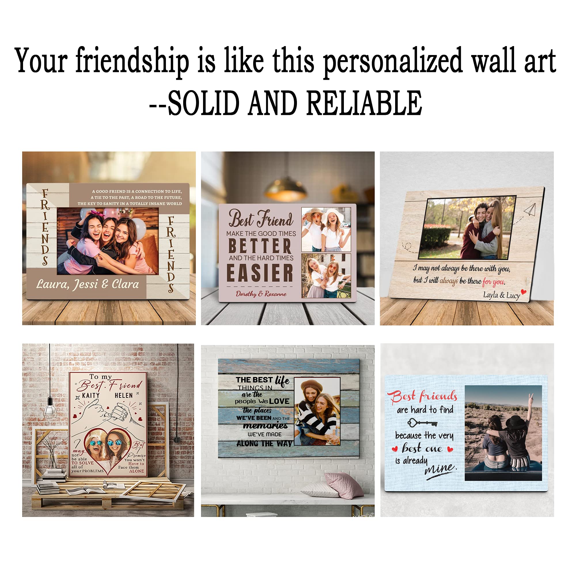 Custom Sister Photo Canvas Print - Personalized Wall Art Gift for Sister, Friend & Women - Graduation, Moving Away, Christmas & Birthday Present - Perfect for Home Decor, Bedroom & Living Room