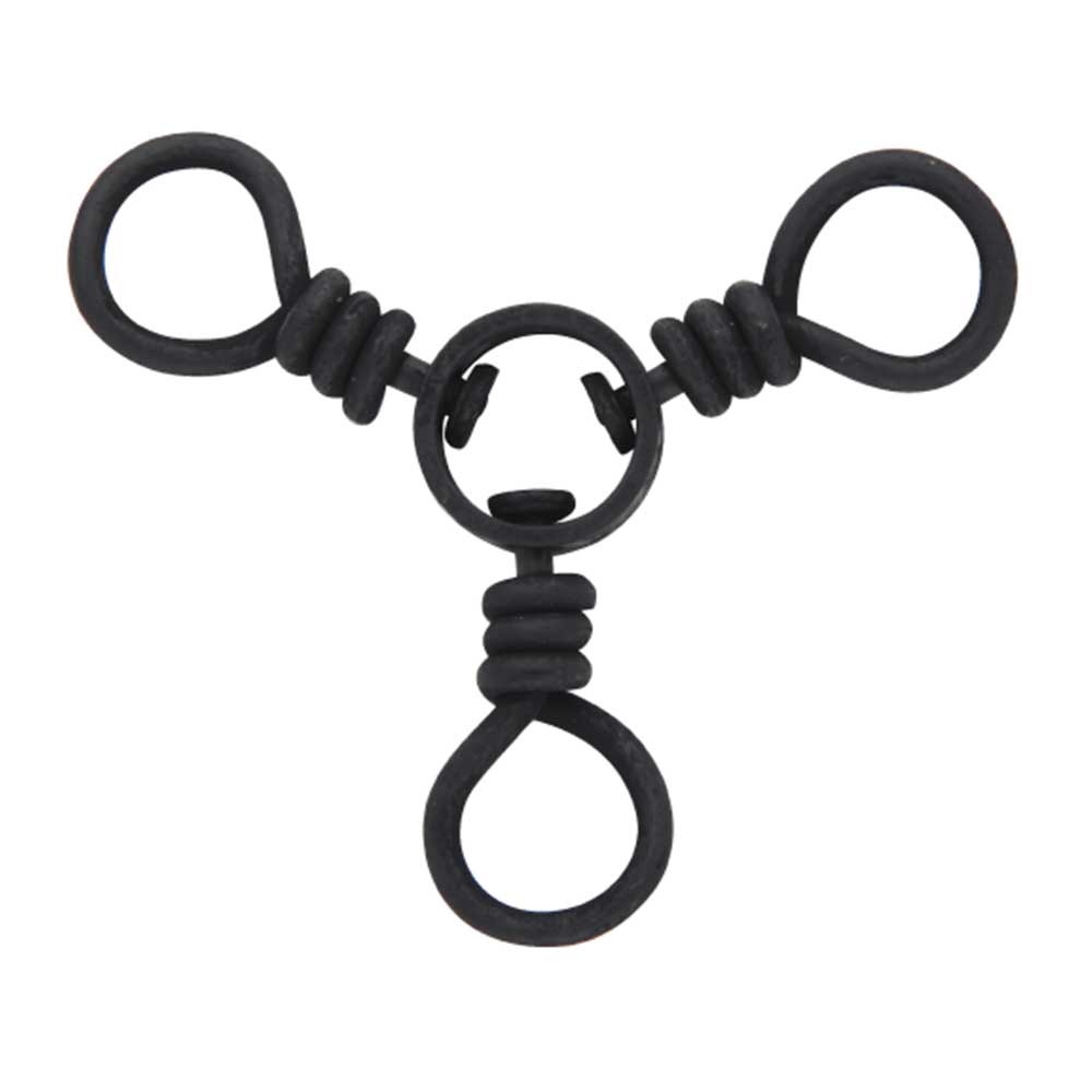 12-Pack Black 3-Way Swivels for Fishing, Camping & Outdoor Gear - Heavy Duty Snap Connectors for Tackle Box & Hooks