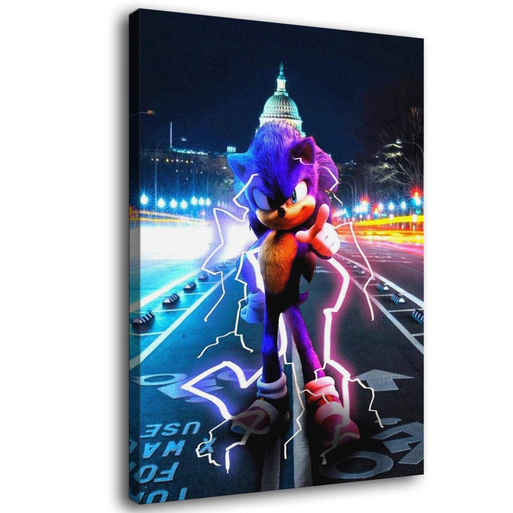 Sonic The Hedgehog Canvas Wall Art Poster - Modern Gaming Decor for Bedroom, Living Room & Office - High Quality Print for Fans & Collectors - Perfect Gift for Gamers & Kids