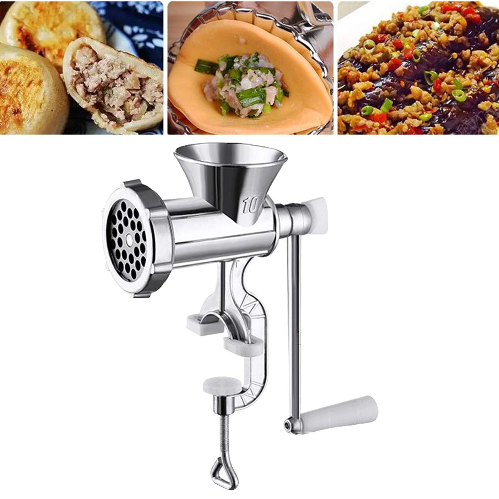 Premium Manual Meat Grinder Set - 2-Piece Hand Crank Mincer for Ground Beef, Sausage & Pasta | Durable Kitchen Tool for Home Cooking, Camping & Outdoor BBQ