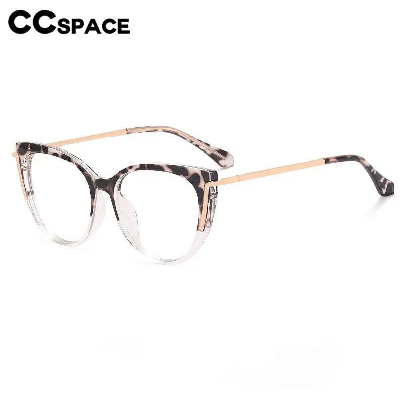 CCspace Women's Full Rim Cat Eye Titanium Eyeglasses Frame 56963 - Lightweight & Durable Glasses for Work, Reading & Fashion