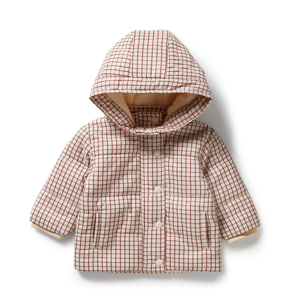 Amber Check Puffer Jacket - Women's Winter Coat with Quilted Design, Warm Down Alternative Filling for Cold Weather | Perfect for Outdoor Activities, Skiing & Casual Winter Fashion