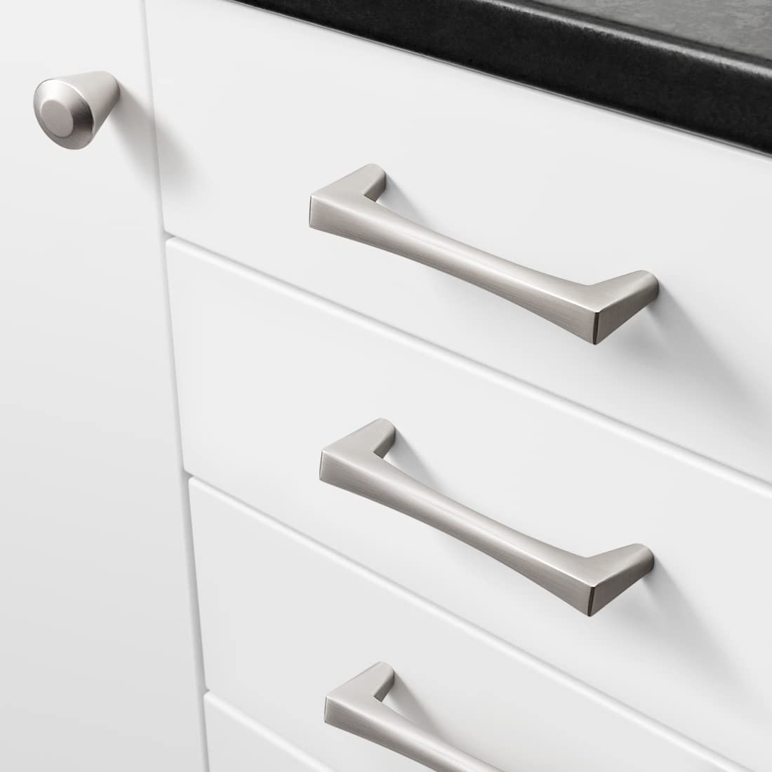 Modern Cabinet Pulls 10-Pack - Satin Nickel 3.75