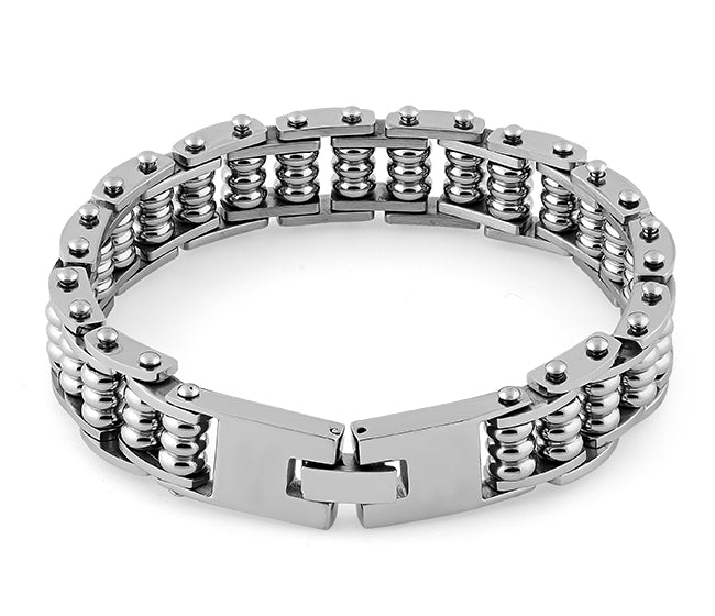 Stainless Steel Groove Cylinder Bracelet for Men & Women - Trendy Unisex Cuff Bangle for Casual Wear, Gifts & Everyday Fashion Accessories