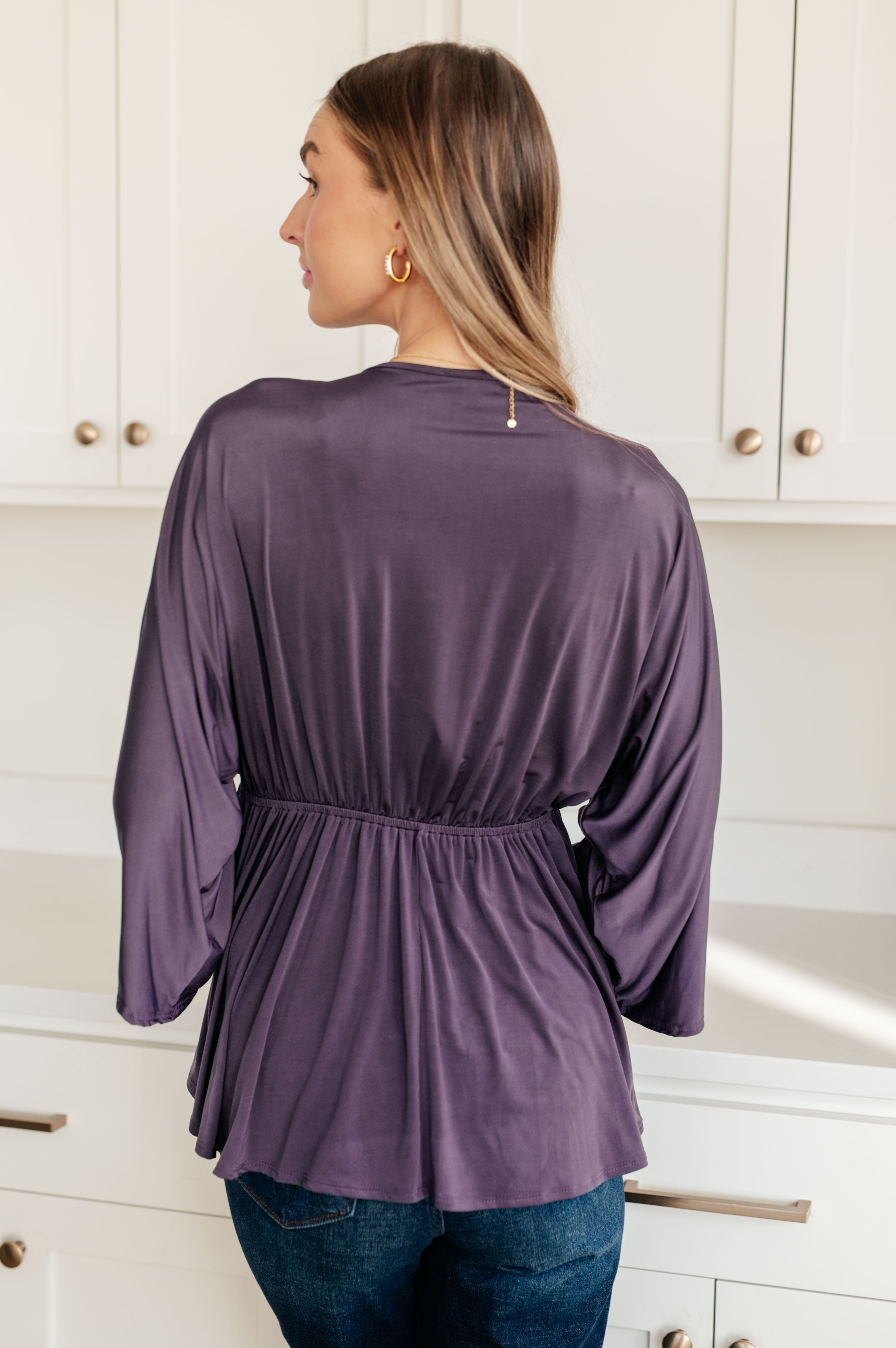Love On The Line V Neck Peplum Blouse - Women's Fashion Tops for Work, Date Night & Special Occasions
