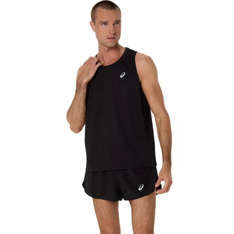 ASICS Men's Silver Running Singlet - Lightweight Breathable Athletic Tank Top for Marathon & Training - Perfect for Jogging, Gym Workouts & Outdoor Sports
